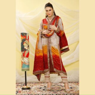Beige bandhni