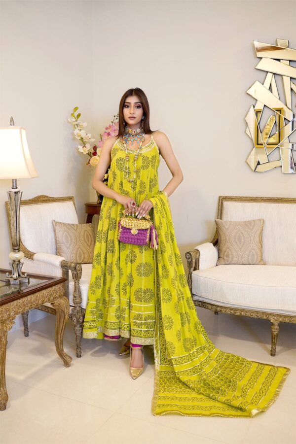 Parrot Green Anarkali