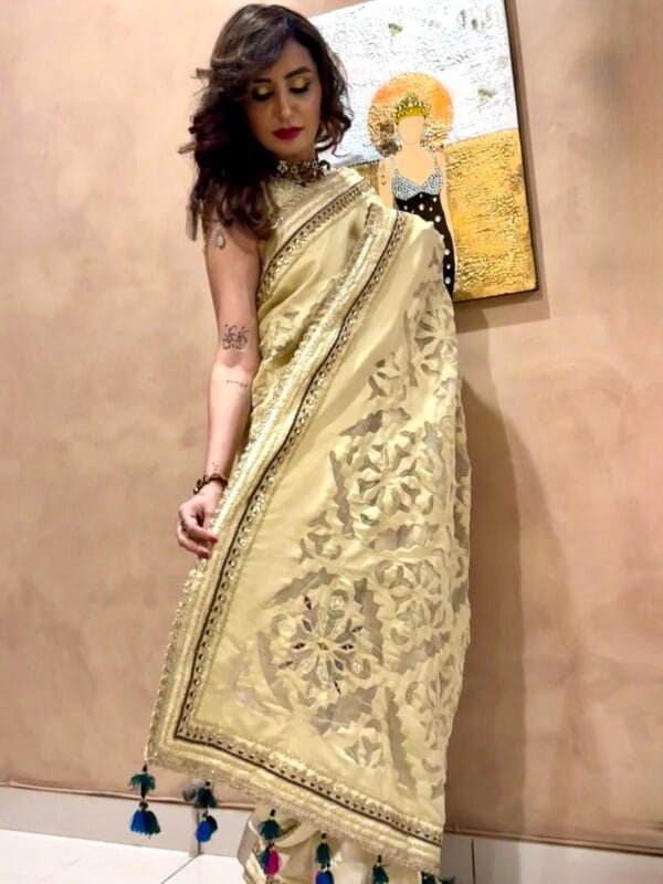 Beige Saree